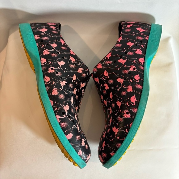 BIION Sz 11 Slip On Golf Shoes Flamingo Pattern Wing Tip Perforation Anti-Slip - Picture 5 of 9